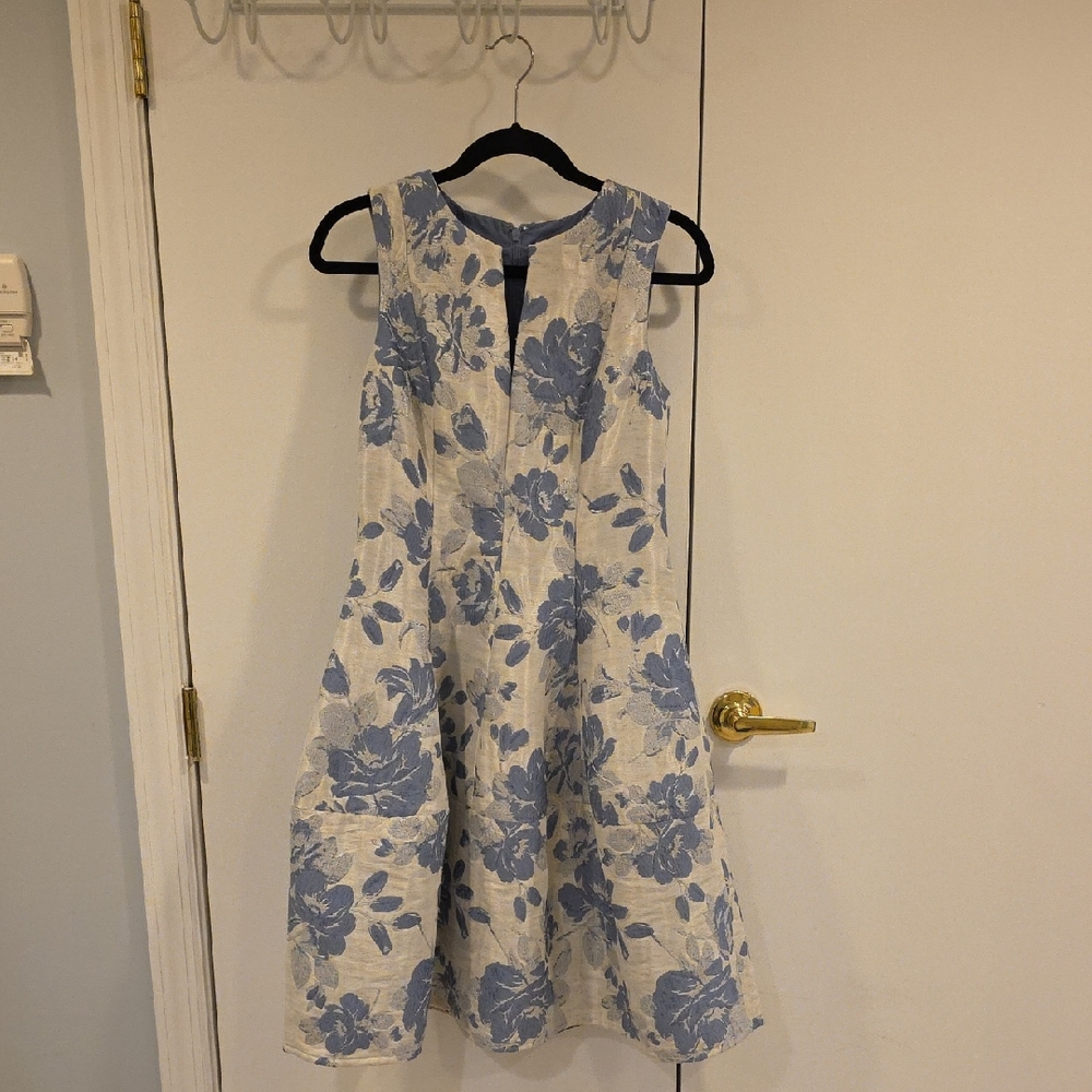Eliza J Cream and Blue Dress